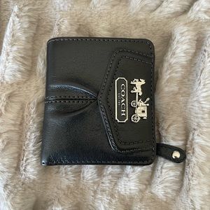 COACH compact wallet black and silver